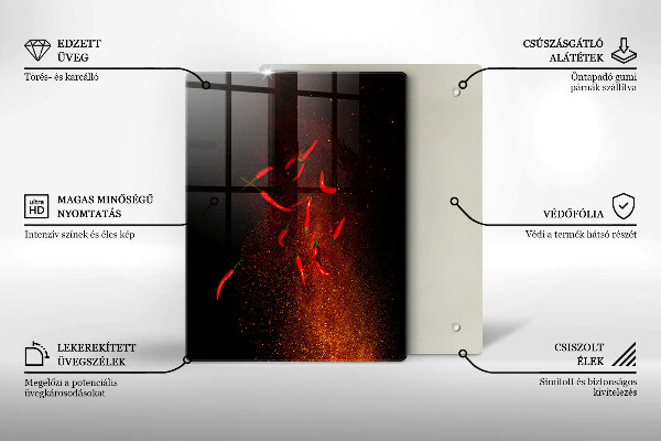 Protège plaque de cuisson Piments forts