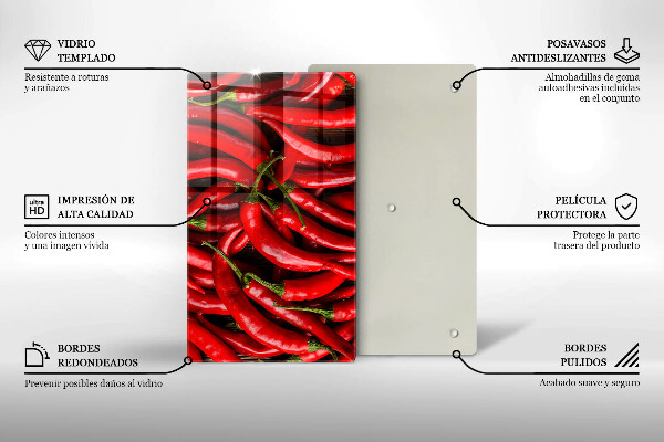 Protège plaque de cuisson Piments forts