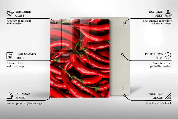 Protège plaque de cuisson Piments forts