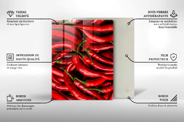 Protège plaque de cuisson Piments forts