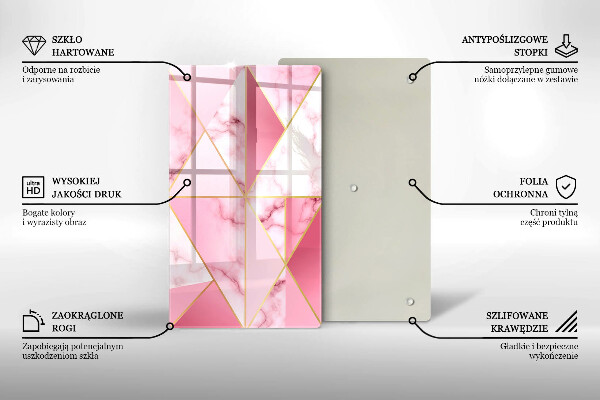 Protège plaque de cuisson Marbre géométrique