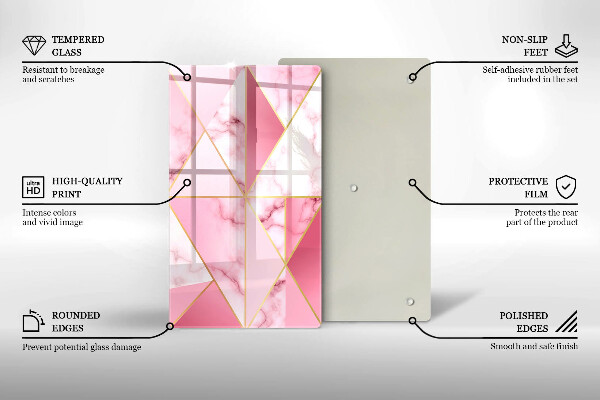 Protège plaque de cuisson Marbre géométrique