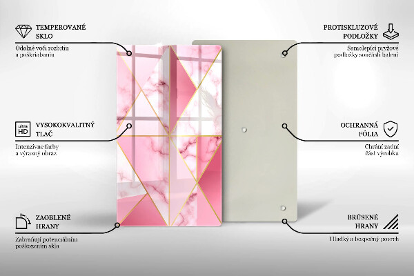 Protège plaque de cuisson Marbre géométrique