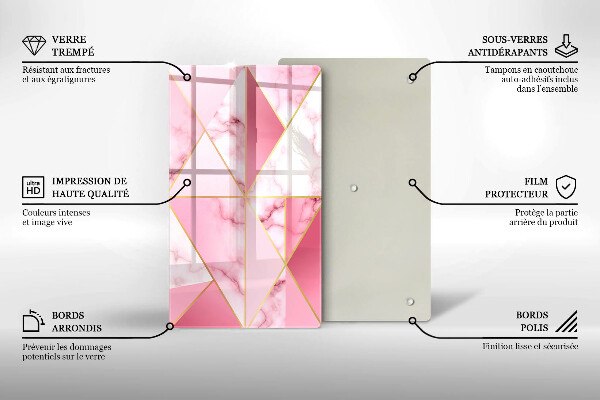 Protège plaque de cuisson Marbre géométrique