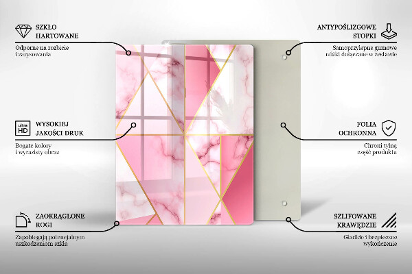 Protège plaque de cuisson Marbre géométrique