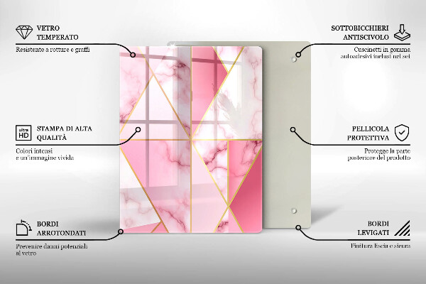 Protège plaque de cuisson Marbre géométrique