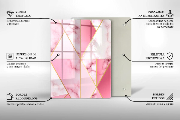 Protège plaque de cuisson Marbre géométrique