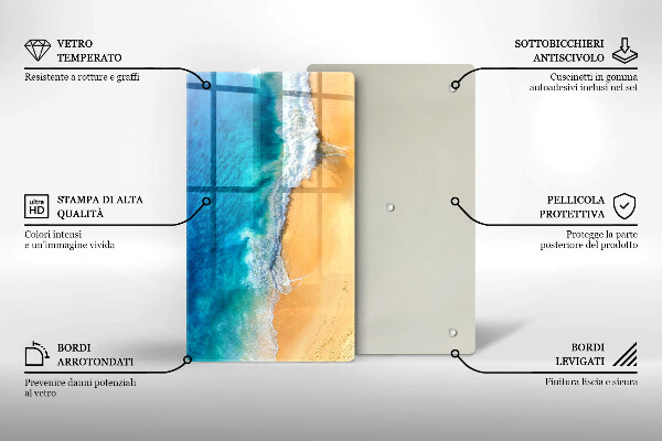 Protège plaque de cuisson Plage et mer
