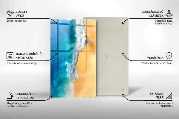 Protège plaque de cuisson Plage et mer