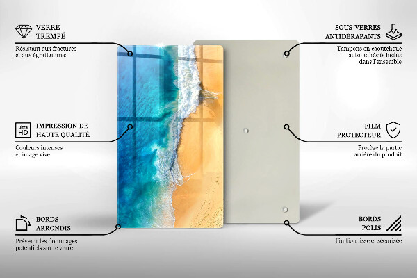 Protège plaque de cuisson Plage et mer