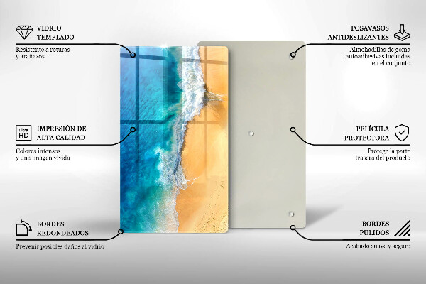 Protège plaque de cuisson Plage et mer
