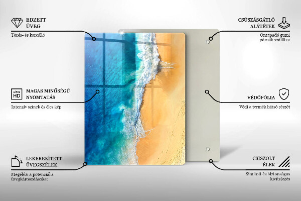 Protège plaque de cuisson Plage et mer