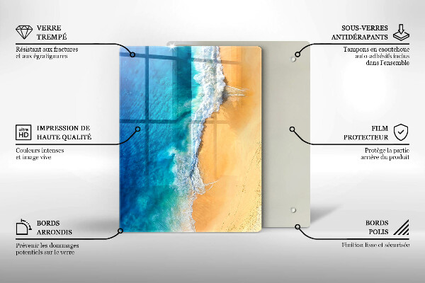 Protège plaque de cuisson Plage et mer