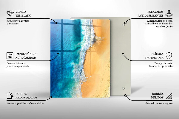 Protège plaque de cuisson Plage et mer