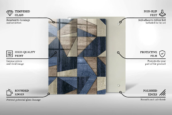 Protège plaque de cuisson Abstraction géométrique