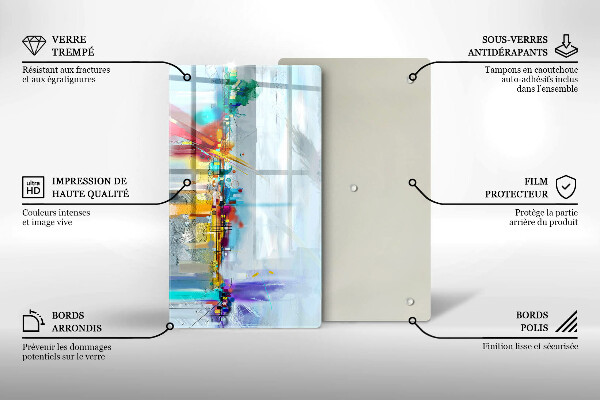 Protège plaque de cuisson Abstraction peinte