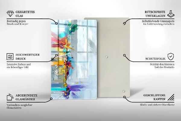 Protège plaque de cuisson Abstraction peinte