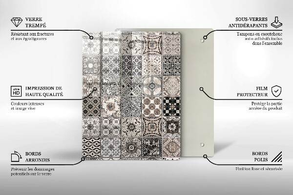 Protège plaque de cuisson Carreaux décoratifs