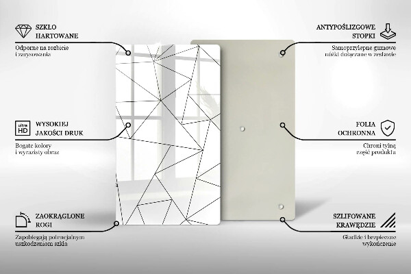 Protège plaque de cuisson Triangles blancs