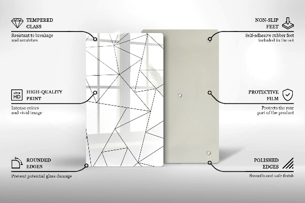 Protège plaque de cuisson Triangles blancs