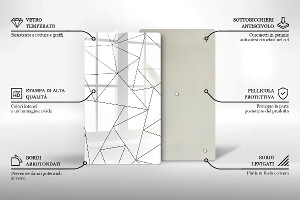 Protège plaque de cuisson Triangles blancs