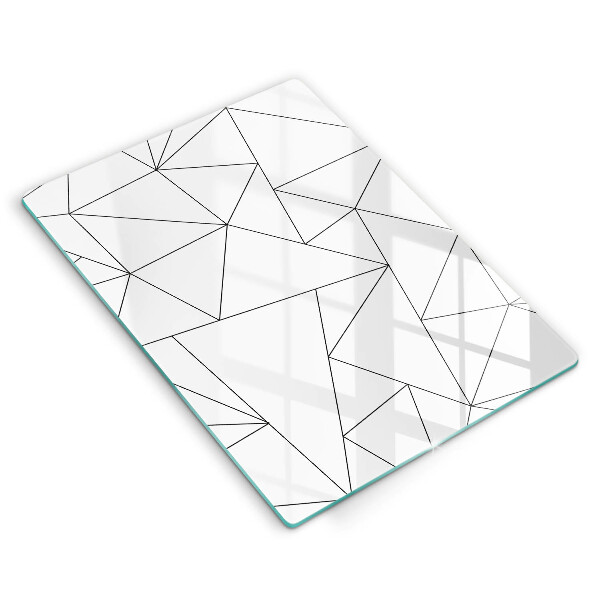 Protège plaque de cuisson Triangles blancs