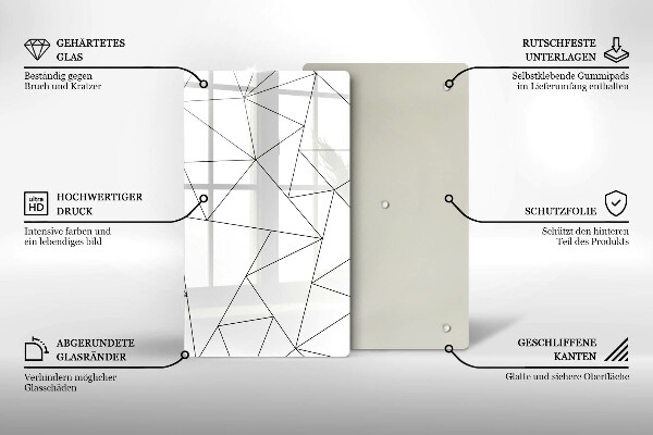 Protège plaque de cuisson Triangles blancs
