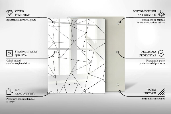 Protège plaque de cuisson Triangles blancs