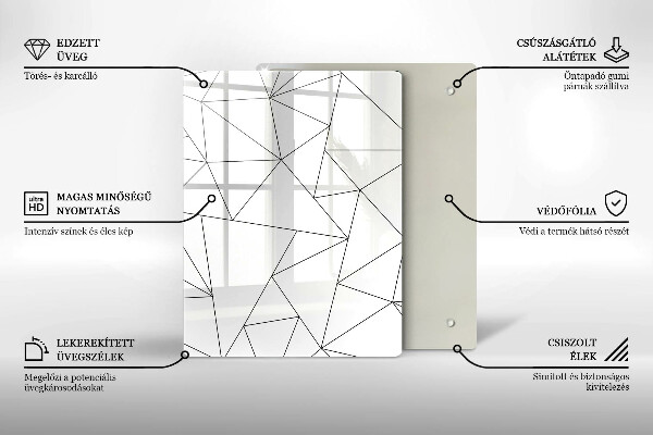 Protège plaque de cuisson Triangles blancs