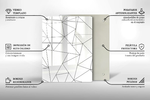 Protège plaque de cuisson Triangles blancs