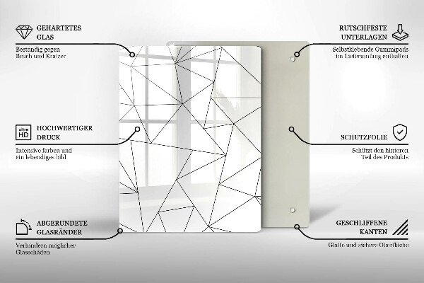 Protège plaque de cuisson Triangles blancs