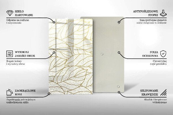 Protège plaque de cuisson Modèle de feuilles de dessin au trait