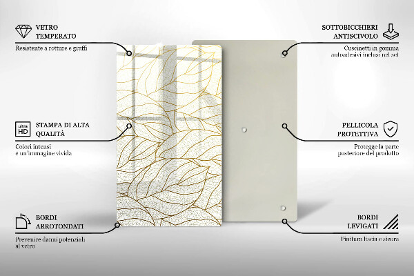 Protège plaque de cuisson Modèle de feuilles de dessin au trait