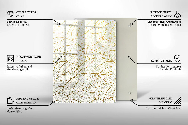 Protège plaque de cuisson Modèle de feuilles de dessin au trait
