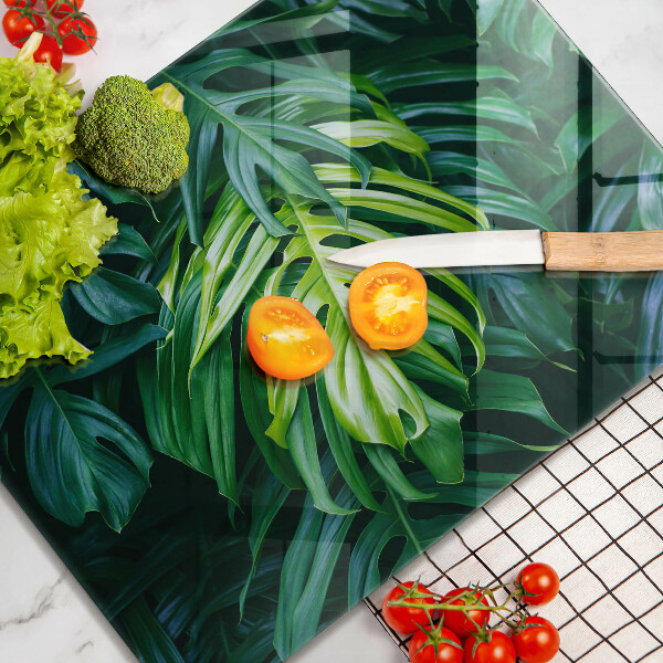 Protège plaque de cuisson Feuilles de monstera sauvage