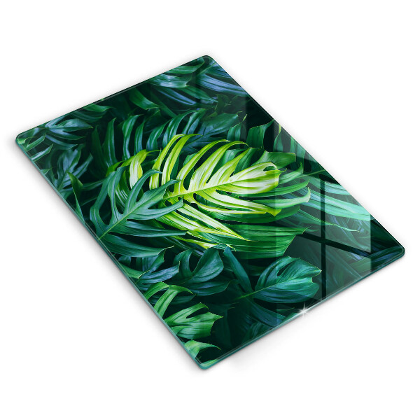 Protège plaque de cuisson Feuilles de monstera sauvage