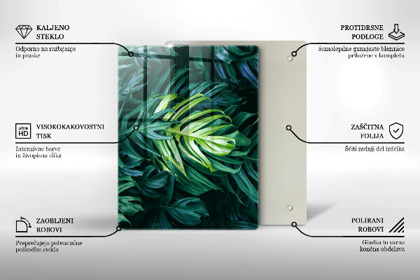 Protège plaque de cuisson Feuilles de monstera sauvage