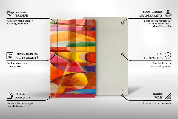 Protège plaque de cuisson Abstraction colorée