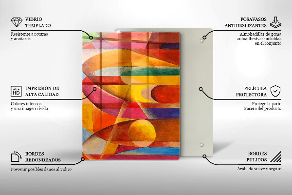 Protège plaque de cuisson Abstraction colorée