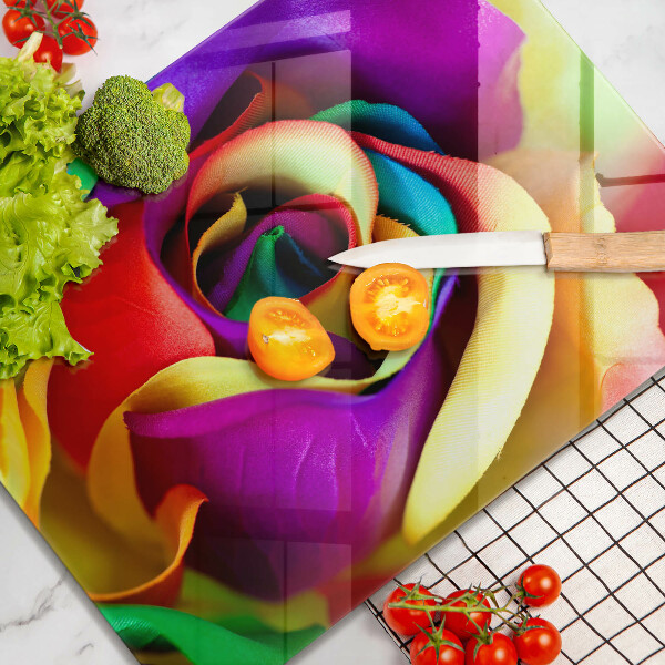 Protège plaque de cuisson Pétales de roses colorés
