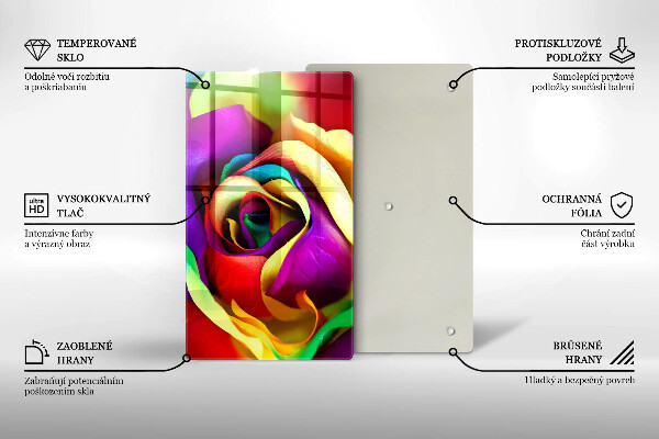 Protège plaque de cuisson Pétales de roses colorés