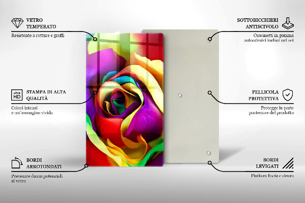 Protège plaque de cuisson Pétales de roses colorés