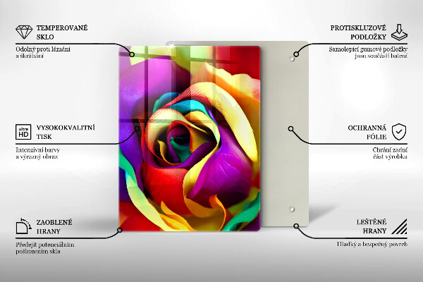 Protège plaque de cuisson Pétales de roses colorés