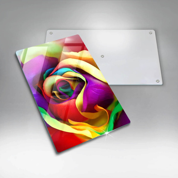 Protège plaque de cuisson Pétales de roses colorés