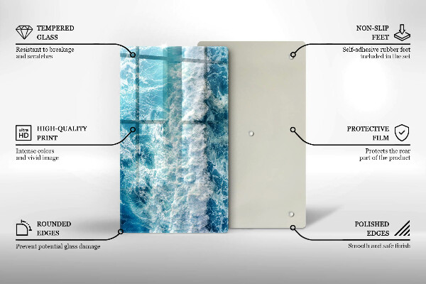 Protège plaque de cuisson Vagues d'eau de mer