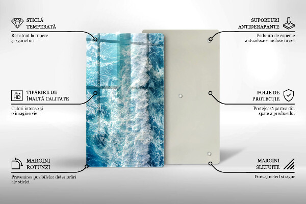 Protège plaque de cuisson Vagues d'eau de mer