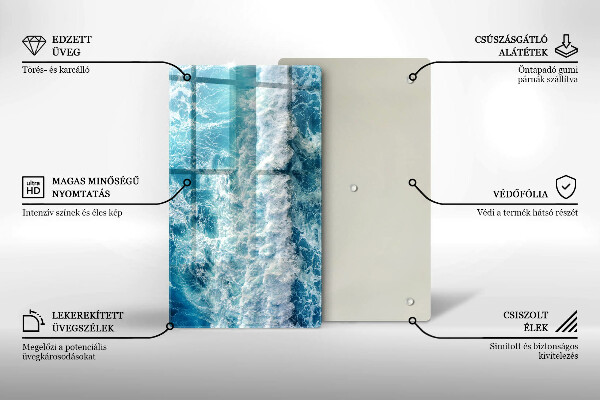 Protège plaque de cuisson Vagues d'eau de mer