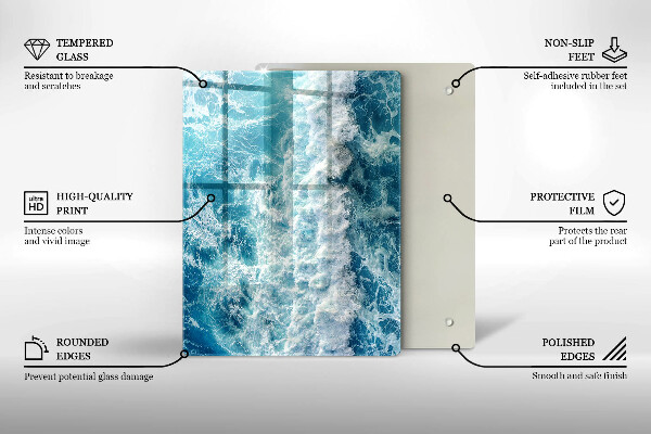 Protège plaque de cuisson Vagues d'eau de mer