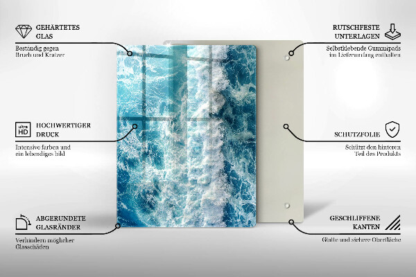 Protège plaque de cuisson Vagues d'eau de mer