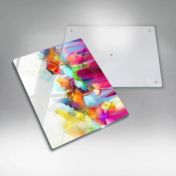 Protège plaque de cuisson Fleurs peintes